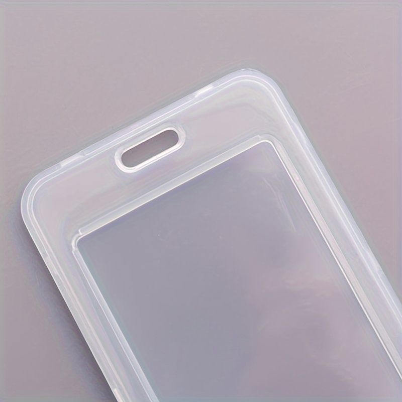 10-Pack White Transparent Plastic Waterproof Flip-Top ID Card Holder, Student Card Bus Card Protector, Office Supplies, Durable Card Case for Daily Use