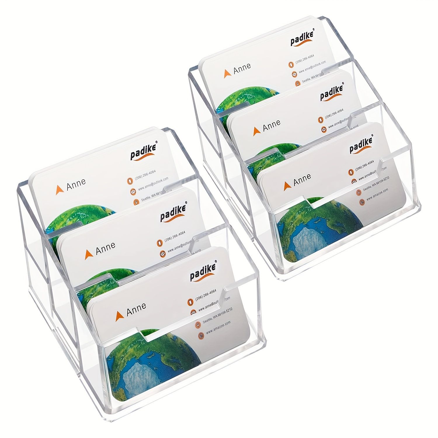 Acrylic Business Card Holder Transparent Business Card Holder, 3 Layers Of High-grade Acrylic Transparent Business Card Holder