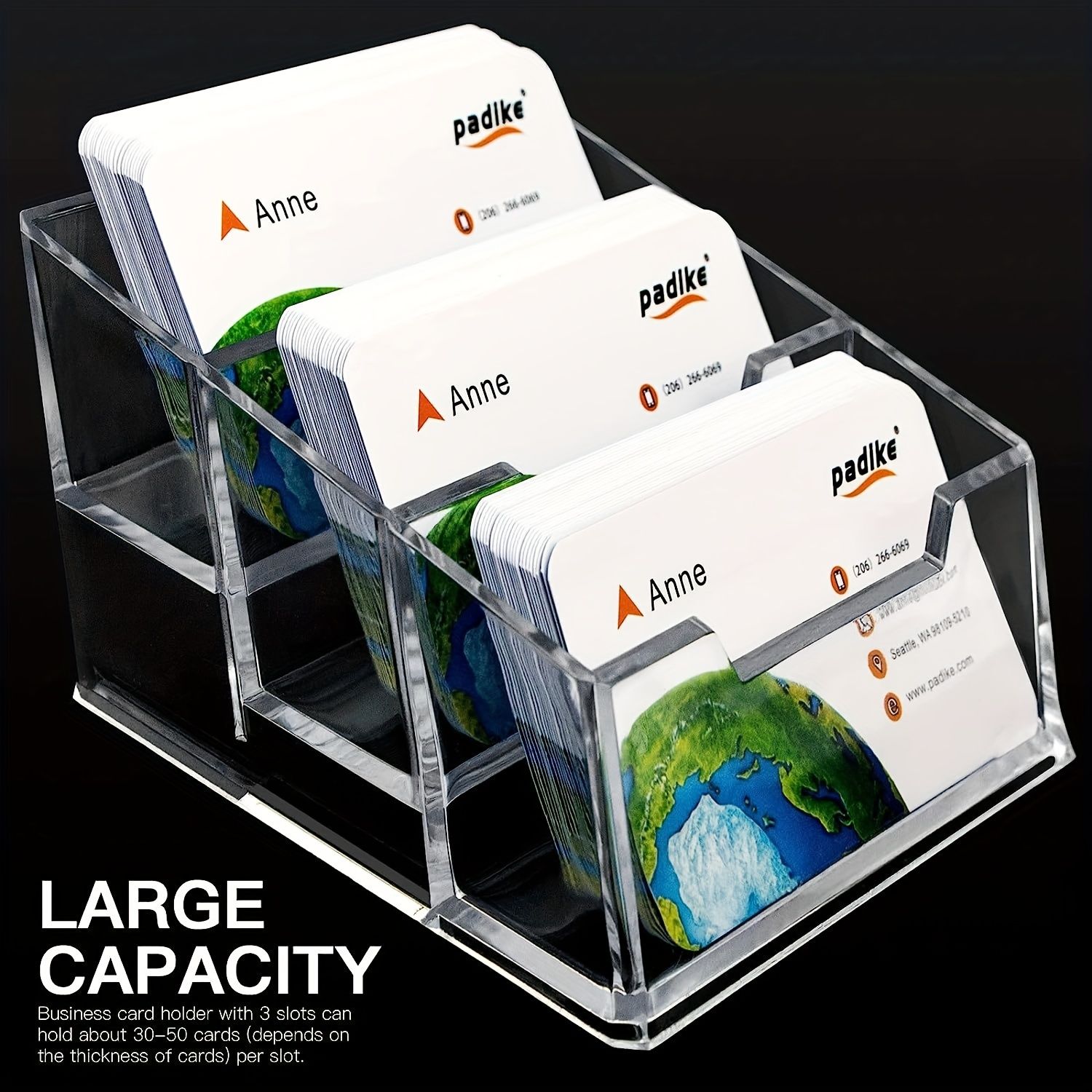 Acrylic Business Card Holder Transparent Business Card Holder, 3 Layers Of High-grade Acrylic Transparent Business Card Holder