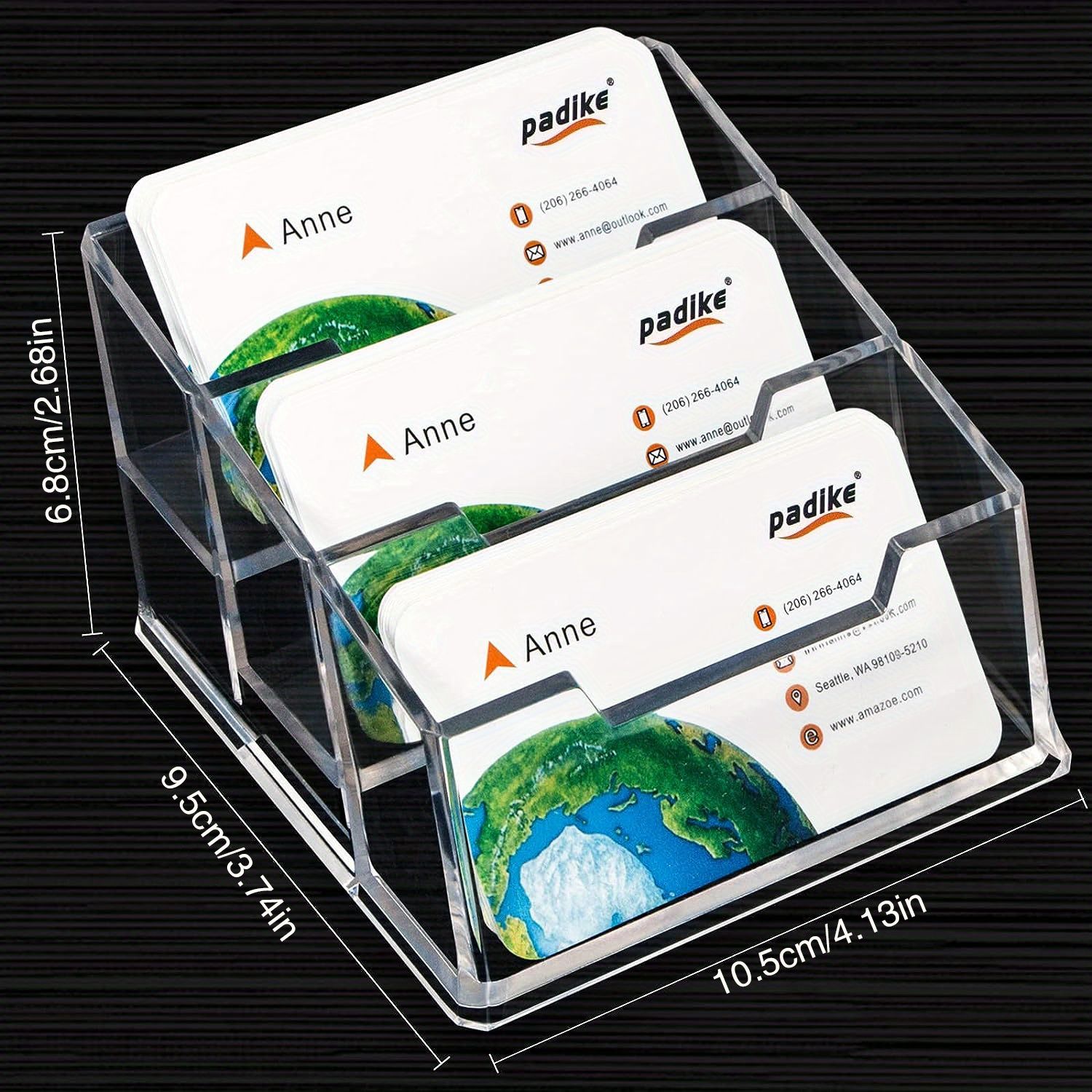 Acrylic Business Card Holder Transparent Business Card Holder, 3 Layers Of High-grade Acrylic Transparent Business Card Holder