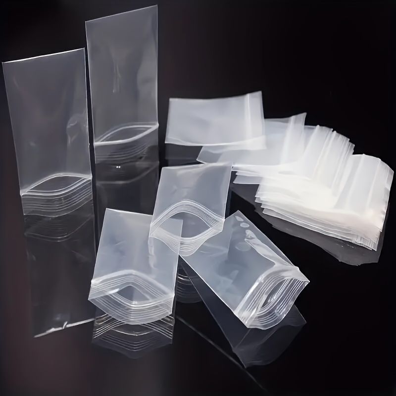 100pcs Reusable Transparent Ziplock Bags in 3 Sizes - Self-Sealing, Anti-Aging for Jewelry & Small Items Packaging - Ideal for Daily Office Use & Small Business Supplies