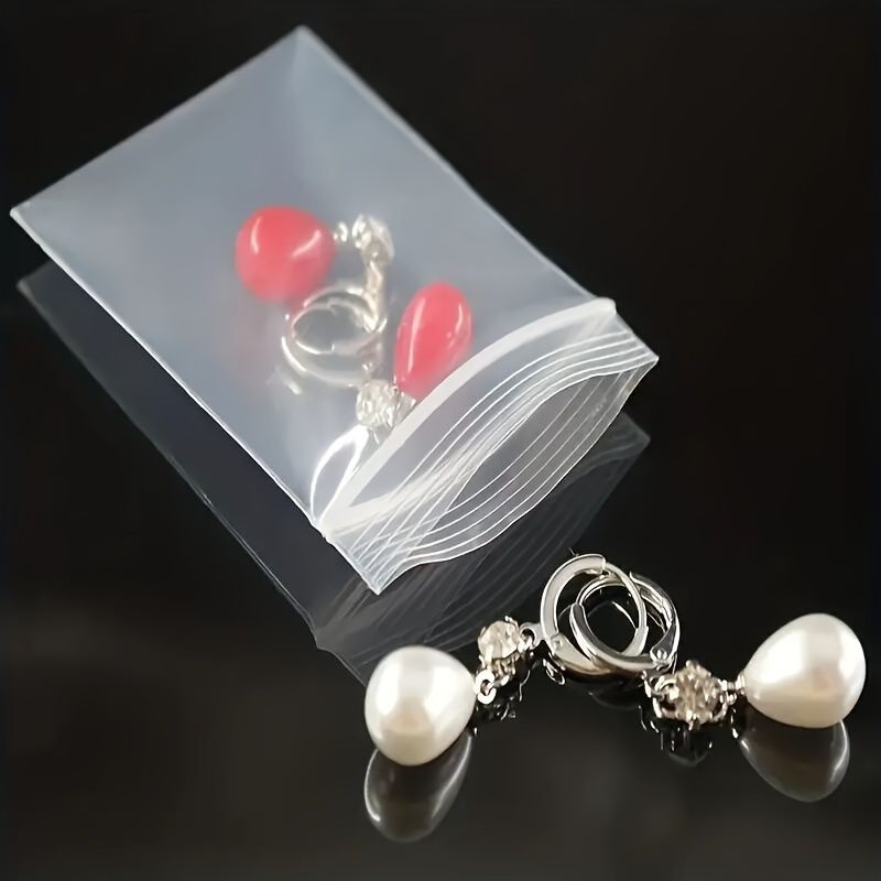 100pcs Reusable Transparent Ziplock Bags in 3 Sizes - Self-Sealing, Anti-Aging for Jewelry & Small Items Packaging - Ideal for Daily Office Use & Small Business Supplies