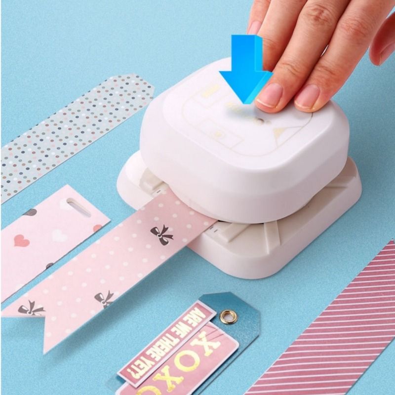 1pc 4in 1 Paper Punch, Multifunctional Embossing Punches, Journal Planner DIY Corner Cutter, Notebook Stationary Cutting Tool