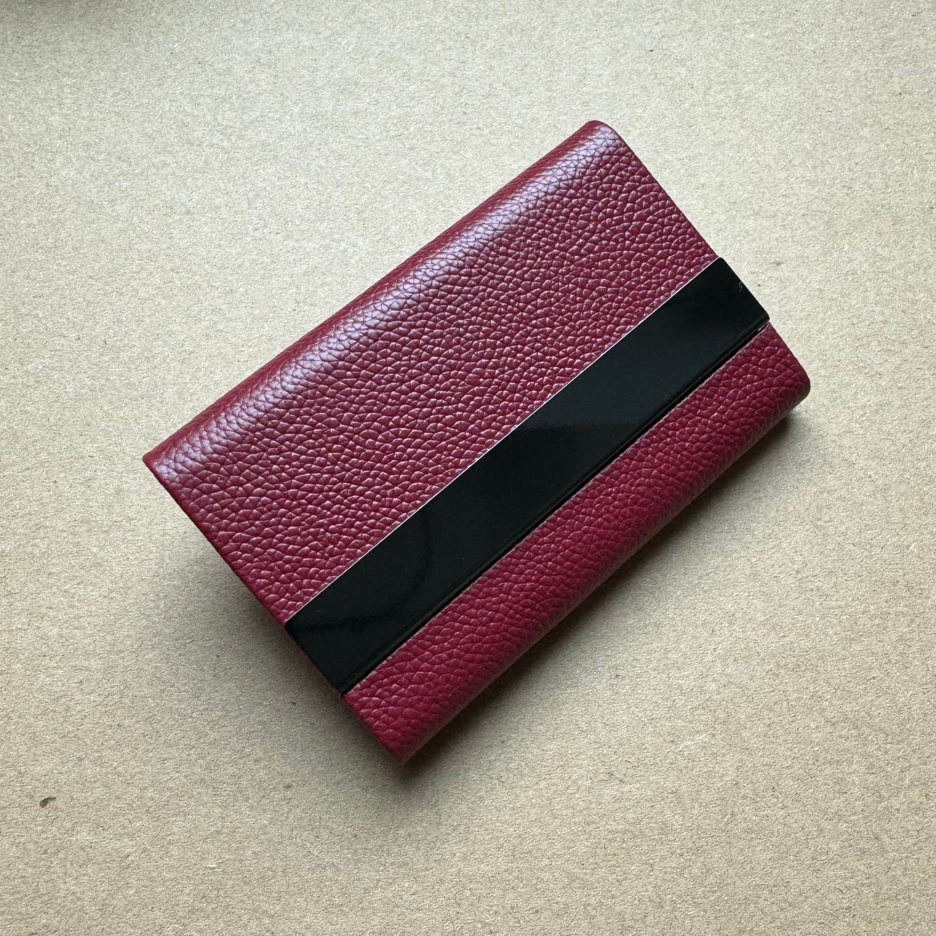 (Genuine Leather) Titanium Black Metal Business Card Case Men's Business Card Holder Business Creative Business Card Case Bank Card Bag