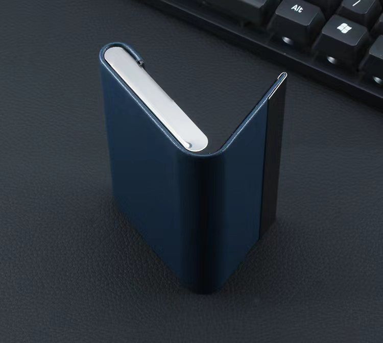 [Microfiber Simulation Leather] Titanium Black Business Card Case Creative Fashion Business Card Case Carry Name