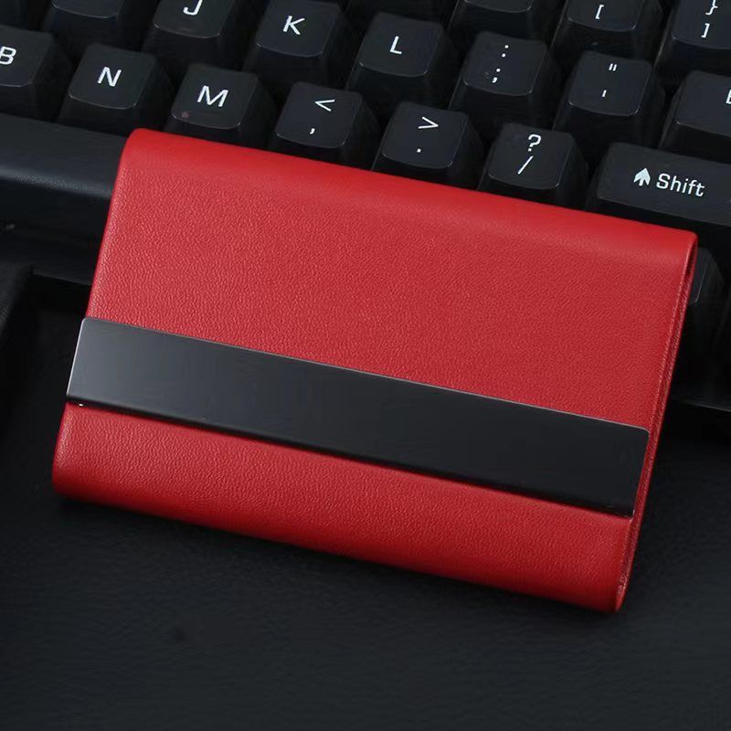 [Microfiber Simulation Leather] Titanium Black Business Card Case Creative Fashion Business Card Case Carry Name