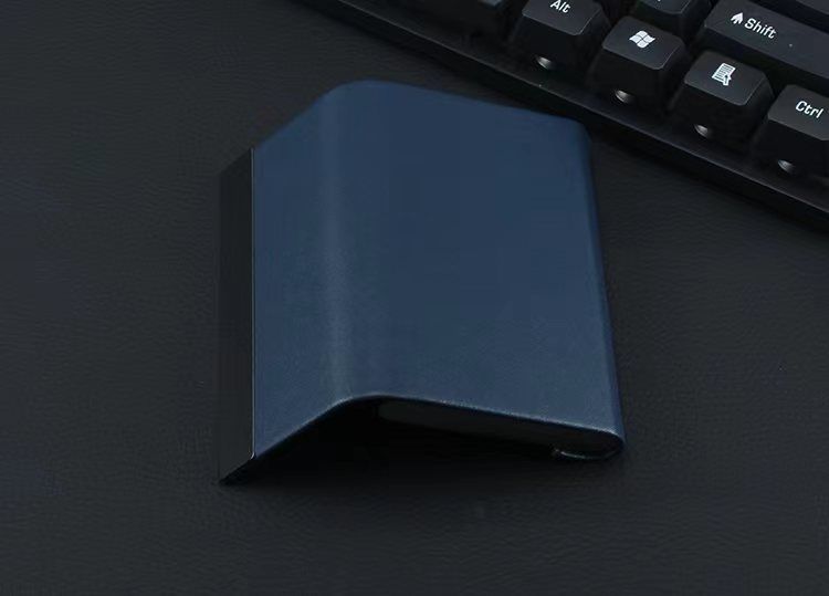 [Microfiber Simulation Leather] Titanium Black Business Card Case Creative Fashion Business Card Case Carry Name