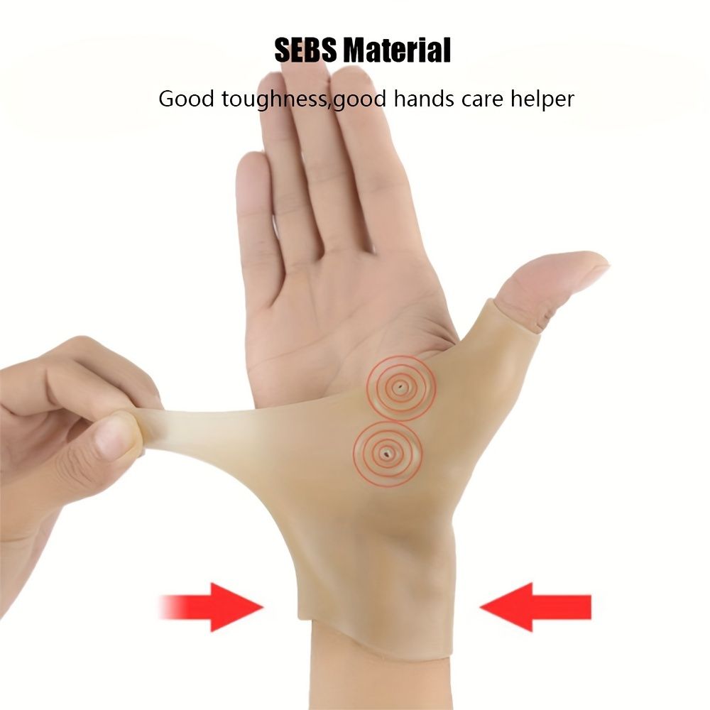 4pcs Magnetic Thumb Support Brace - Waterproof, Soft, and Pain Relieving Wrist and Hand Massage Glove