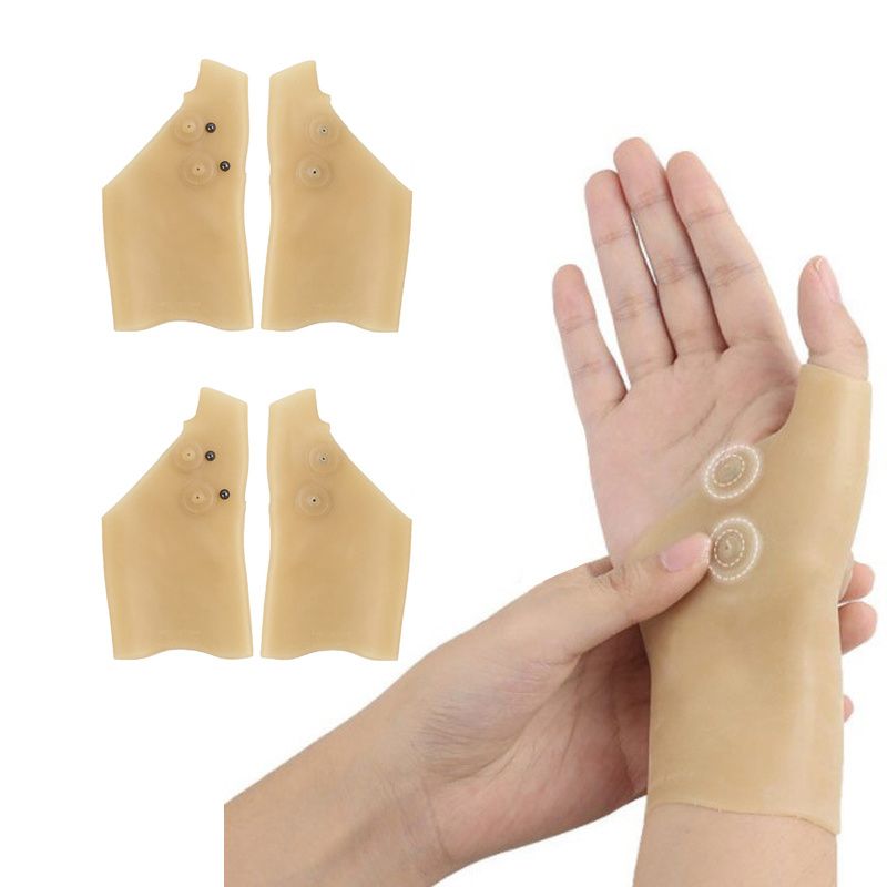 4pcs Magnetic Thumb Support Brace - Waterproof, Soft, and Pain Relieving Wrist and Hand Massage Glove