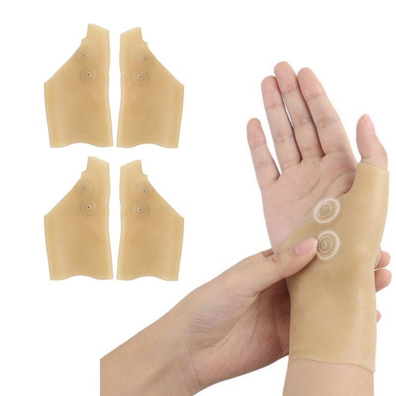 4pcs Magnetic Thumb Support Brace - Waterproof, Soft, and Pain Relieving Wrist and Hand Massage Glove