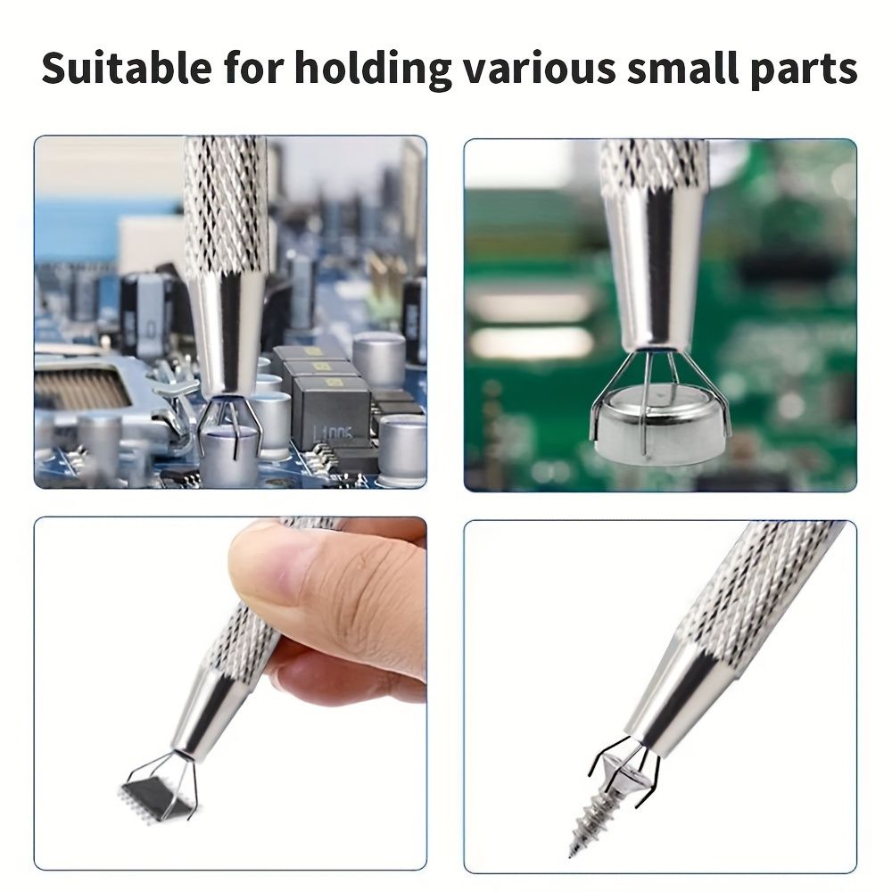 Stainless Steel Precision Jewelry Tweezers - 4-Prong Gemstone & Diamond Gripper, Ideal for Beads & Small Parts Handling, Craft & Workshop Essential