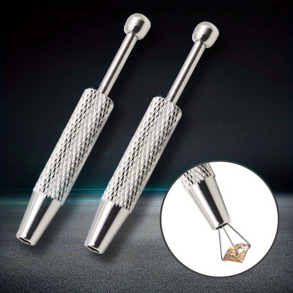 Stainless Steel Precision Jewelry Tweezers - 4-Prong Gemstone & Diamond Gripper, Ideal for Beads & Small Parts Handling, Craft & Workshop Essential