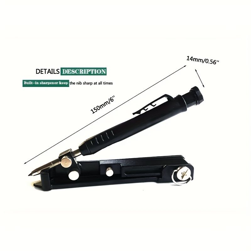 1pc Multi-Functional Scribing Tool, Construction Pencil, Scribe Tool With Deep Hole Pencil, DIY Woodworking Scribe Gauge, Scriber Line Maker Measuring Tool