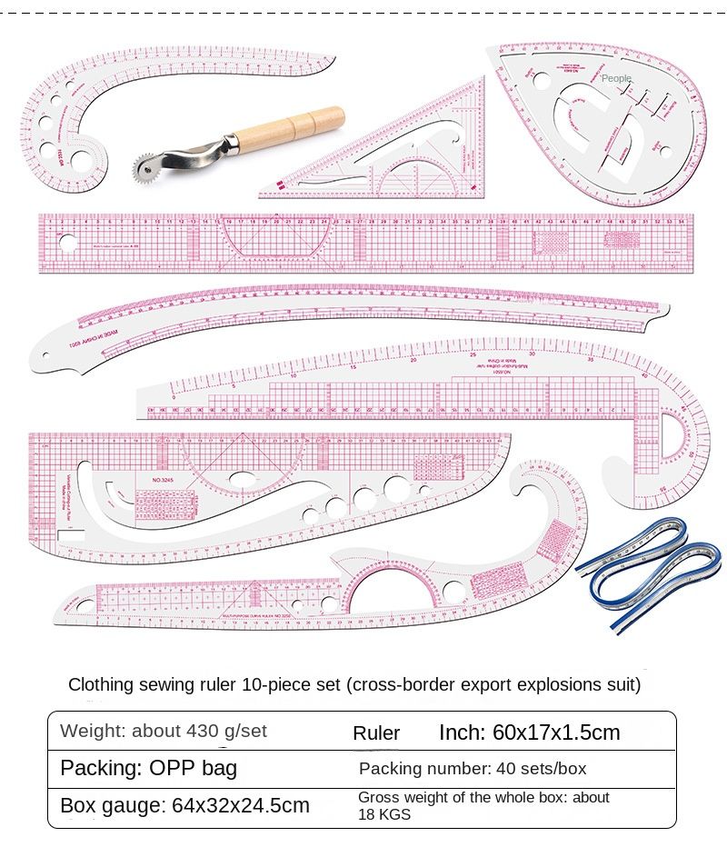 DIY Sewing Ruler Tailor Set French Curve Ruler Accessories, 4-10 Style Plastic Dress Curve Rulers for Sewing Pattern Design