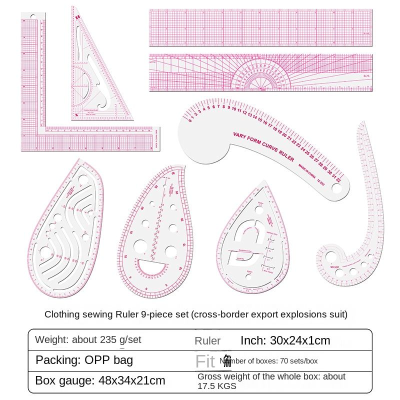 DIY Sewing Ruler Tailor Set French Curve Ruler Accessories, 4-10 Style Plastic Dress Curve Rulers for Sewing Pattern Design