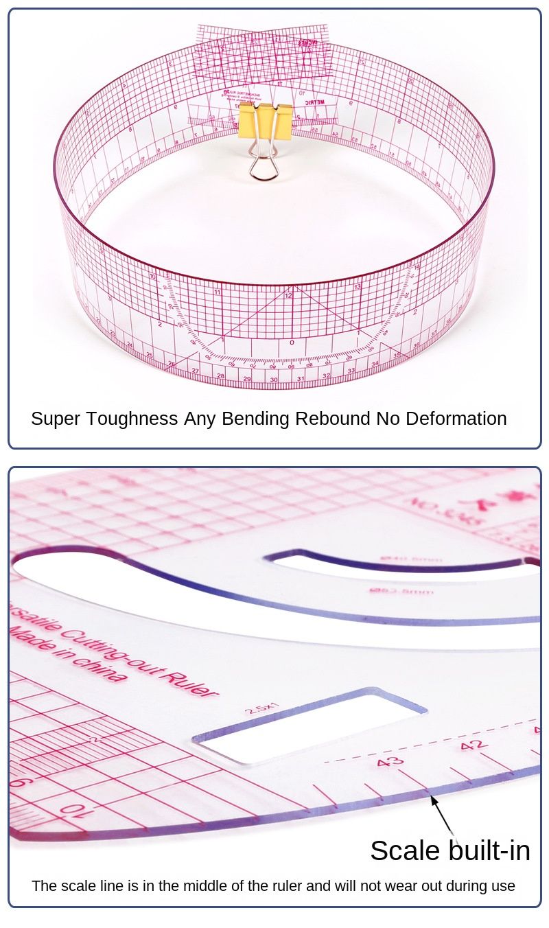 DIY Sewing Ruler Tailor Set French Curve Ruler Accessories, 4-10 Style Plastic Dress Curve Rulers for Sewing Pattern Design