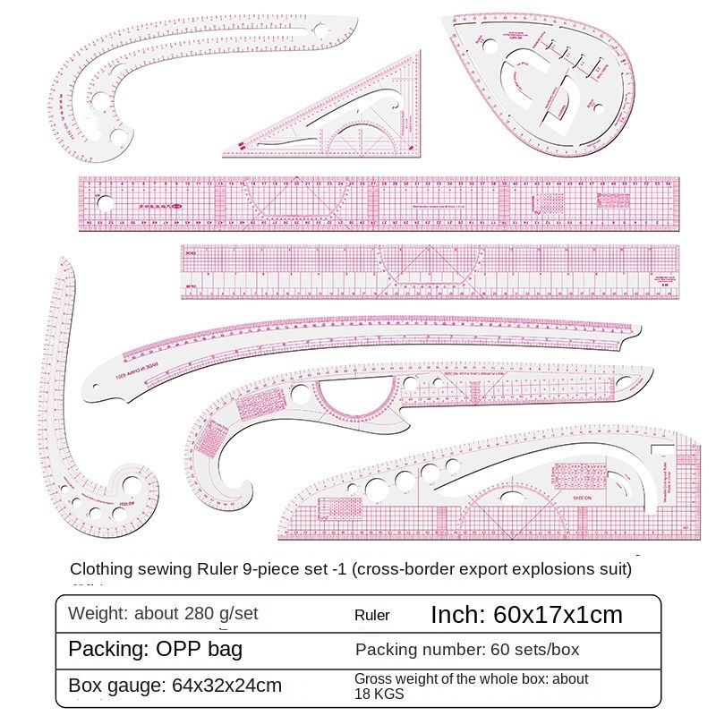 DIY Sewing Ruler Tailor Set French Curve Ruler Accessories, 4-10 Style Plastic Dress Curve Rulers for Sewing Pattern Design