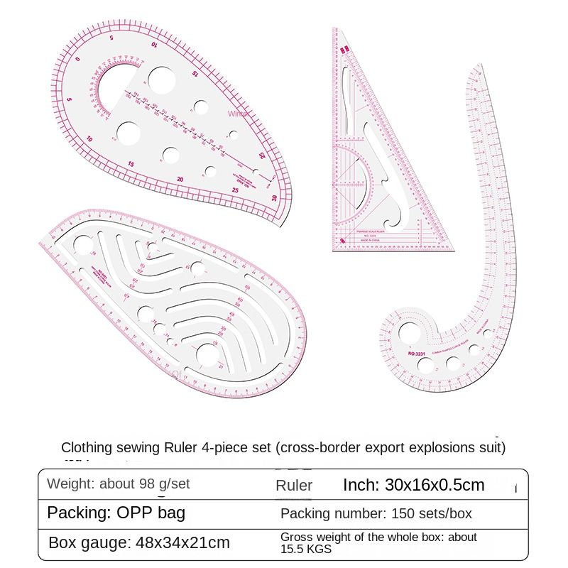 DIY Sewing Ruler Tailor Set French Curve Ruler Accessories, 4-10 Style Plastic Dress Curve Rulers for Sewing Pattern Design