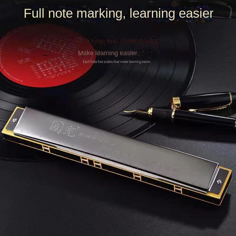 24-Hole C Key Double Tone Harmonica for Beginners - Premium Student & Kids Musical Instrument, Ideal for Classroom & Home Learning, Durable & Easy-Play Starter Wind Organ 24-Hole C Key Double Tone Har