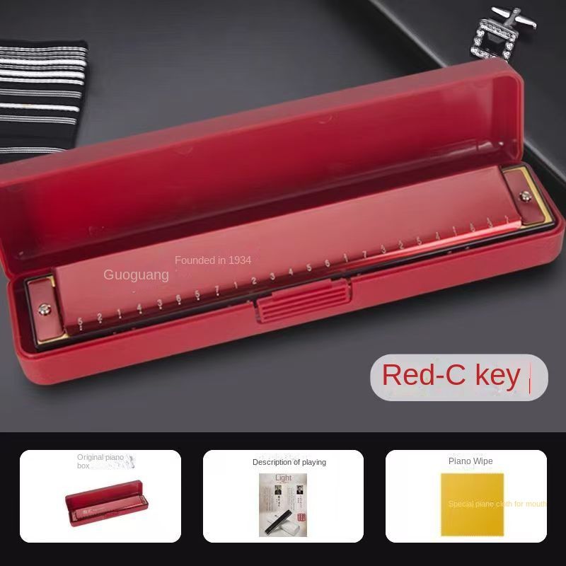 24-Hole C Key Double Tone Harmonica for Beginners - Premium Student & Kids Musical Instrument, Ideal for Classroom & Home Learning, Durable & Easy-Play Starter Wind Organ 24-Hole C Key Double Tone Har