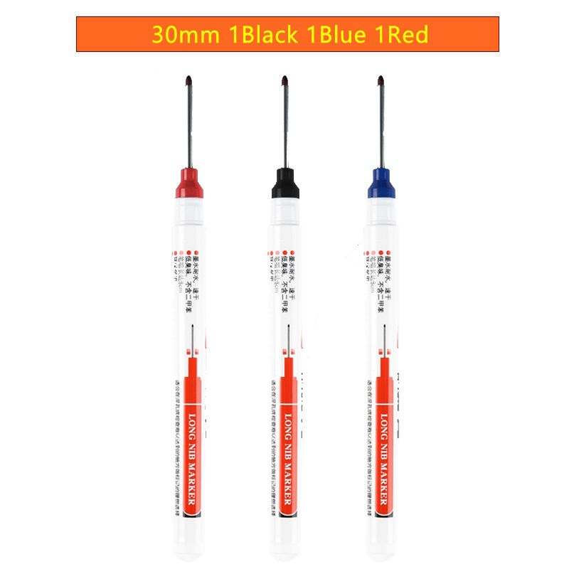 6Pcs/Set Long Head Markers Bathroom Woodworking Decoration Multi-purpose Deep Hole Marker Pens  Red/Black/Blue/Green/White Ink