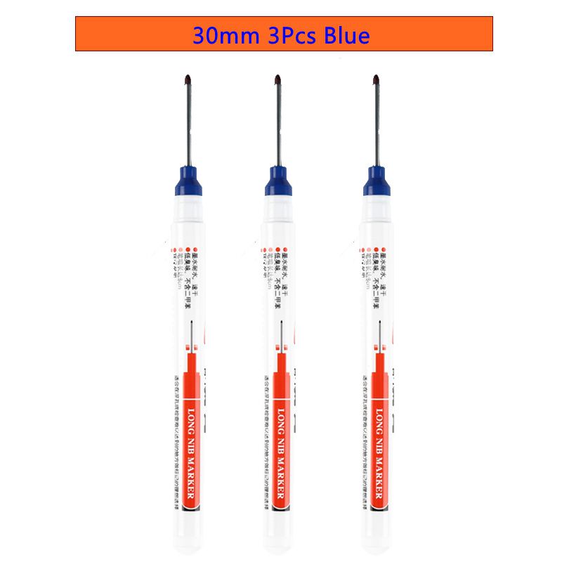 6Pcs/Set Long Head Markers Bathroom Woodworking Decoration Multi-purpose Deep Hole Marker Pens  Red/Black/Blue/Green/White Ink