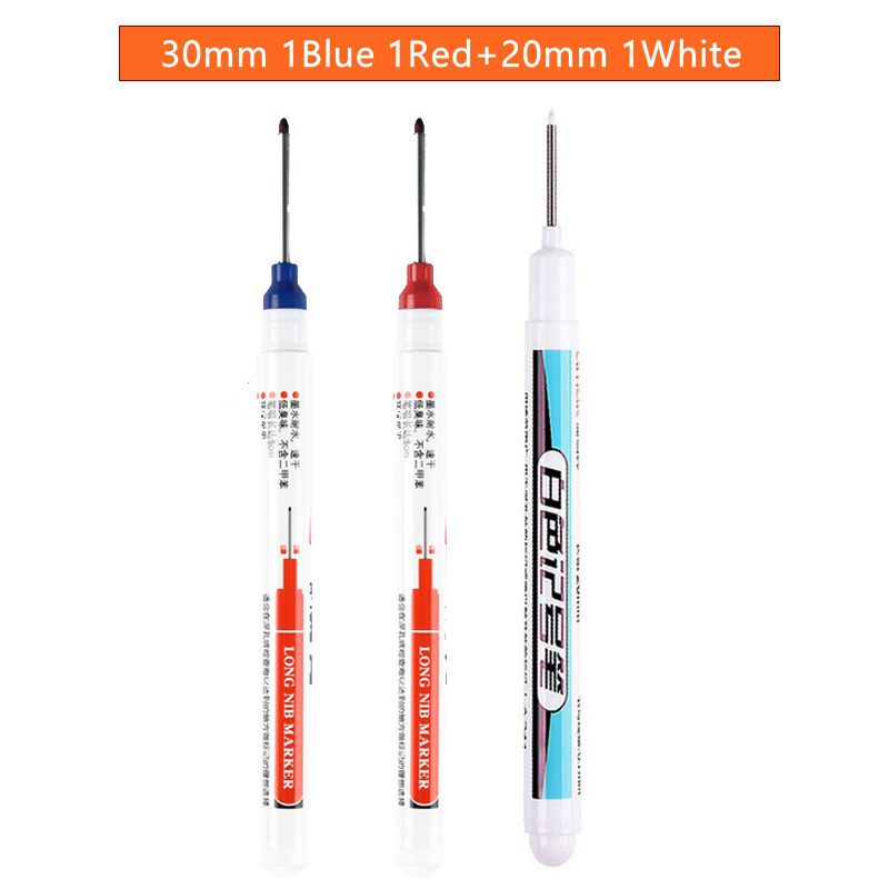6Pcs/Set Long Head Markers Bathroom Woodworking Decoration Multi-purpose Deep Hole Marker Pens  Red/Black/Blue/Green/White Ink