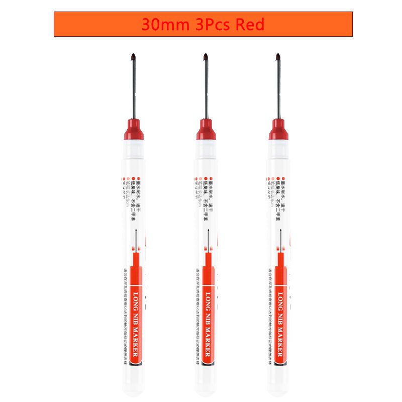 6Pcs/Set Long Head Markers Bathroom Woodworking Decoration Multi-purpose Deep Hole Marker Pens  Red/Black/Blue/Green/White Ink