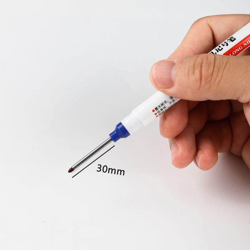 6Pcs/Set Long Head Markers Bathroom Woodworking Decoration Multi-purpose Deep Hole Marker Pens  Red/Black/Blue/Green/White Ink