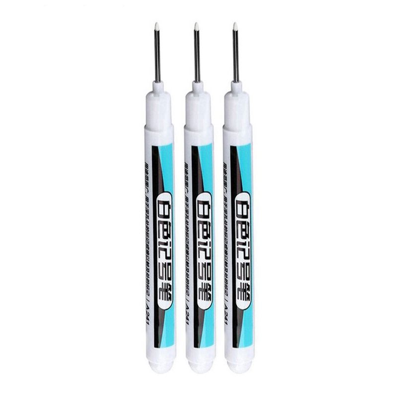 6Pcs/Set Long Head Markers Bathroom Woodworking Decoration Multi-purpose Deep Hole Marker Pens  Red/Black/Blue/Green/White Ink