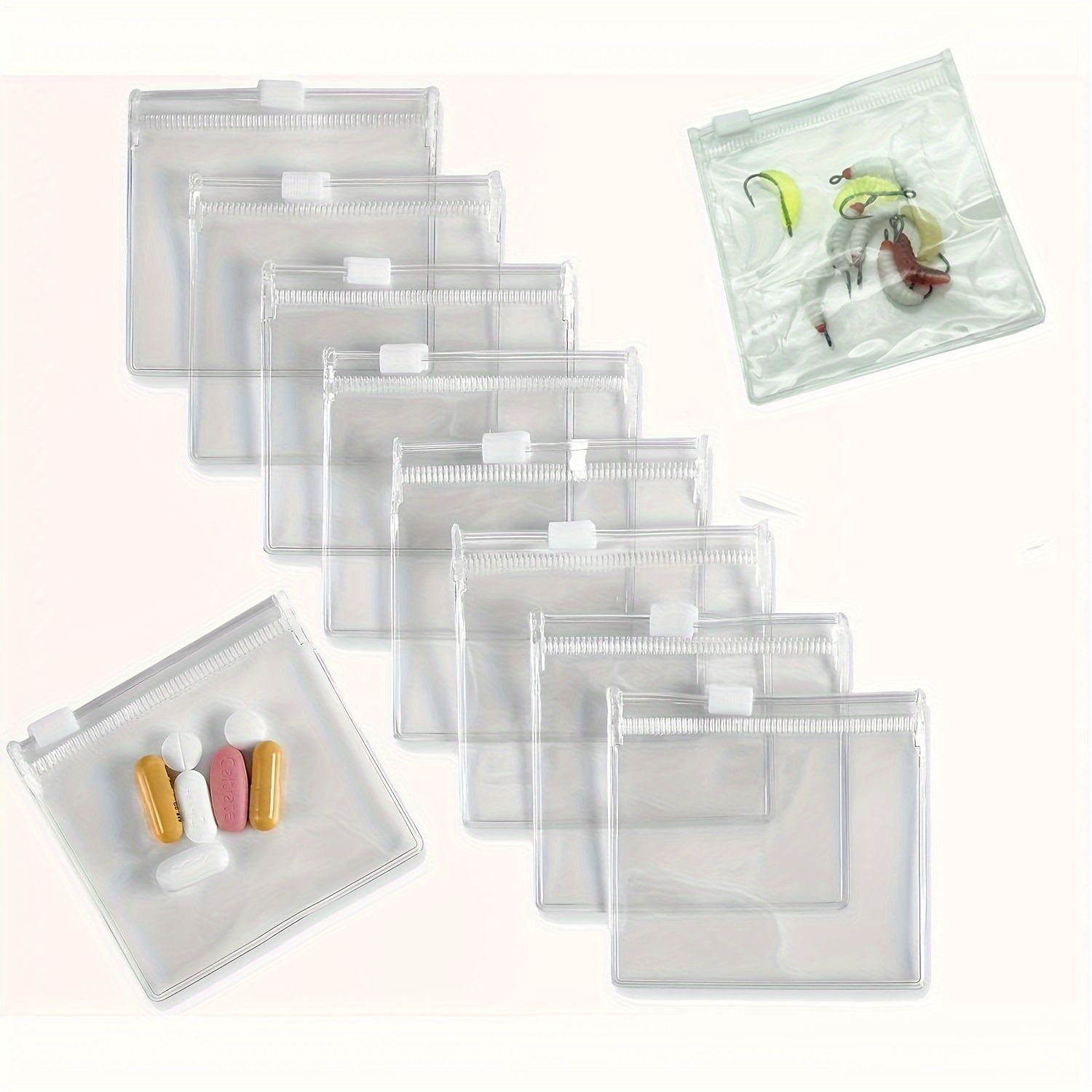 20PCS  Reusable Medicine Bags, Zipper Medicine Bag Set, Bait Bag Jewelry Storage Bag Self-Sealing Medicine Storage Device and Travel Accessories, Other (Jewelry Boxes & Organizers)