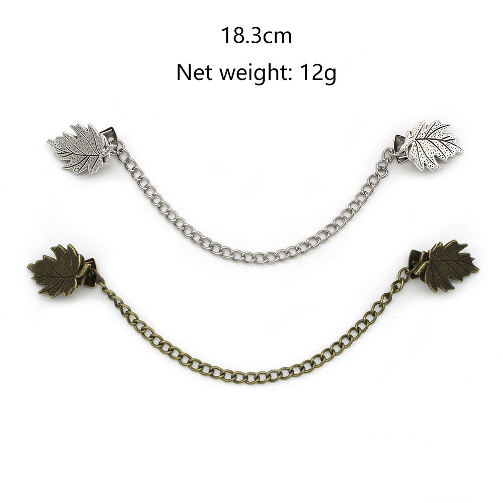 2PCS Suit Brooch, Retro Sweater Collar Clip, Tassel Chain, High-end Banquet Diamond-studded Shirt Collar Chain, Cardigan Clip