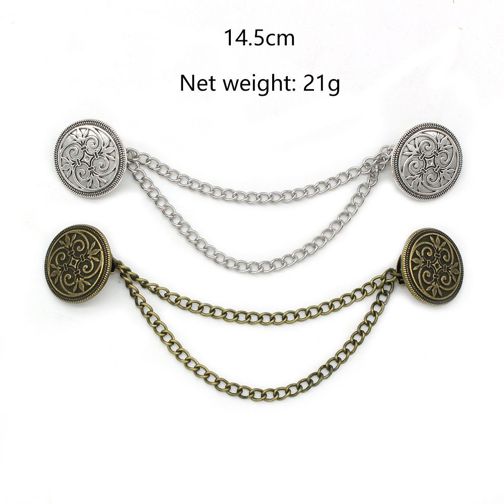 2PCS Suit Brooch, Retro Sweater Collar Clip, Tassel Chain, High-end Banquet Diamond-studded Shirt Collar Chain, Cardigan Clip