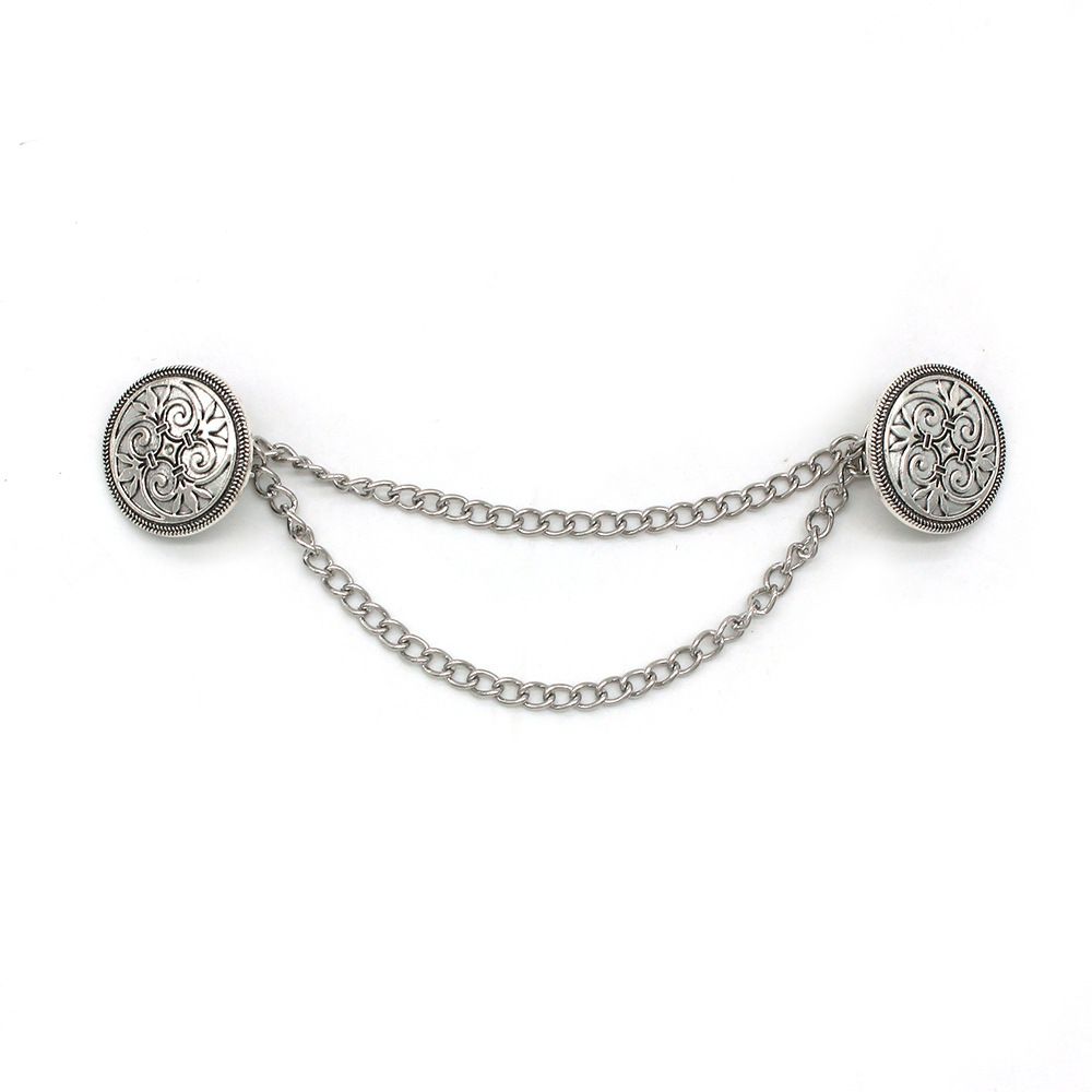 2PCS Suit Brooch, Retro Sweater Collar Clip, Tassel Chain, High-end Banquet Diamond-studded Shirt Collar Chain, Cardigan Clip