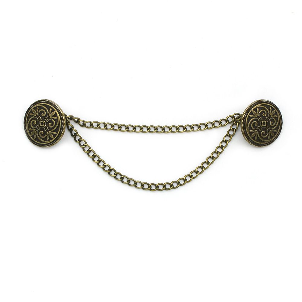 2PCS Suit Brooch, Retro Sweater Collar Clip, Tassel Chain, High-end Banquet Diamond-studded Shirt Collar Chain, Cardigan Clip