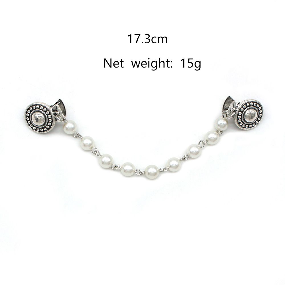 2PCS Suit Brooch, Retro Sweater Collar Clip, Tassel Chain, High-end Banquet Diamond-studded Shirt Collar Chain, Cardigan Clip