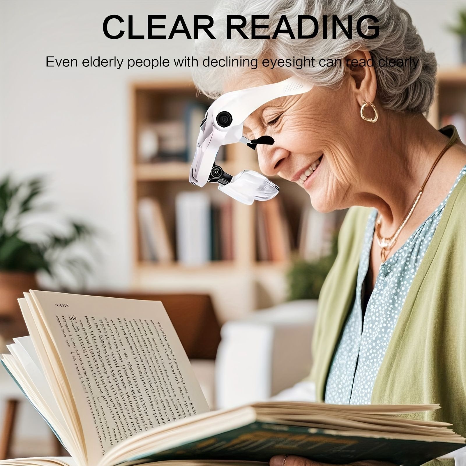 Head-mounted Magnifying Glass with LED Lighting, Adjustable Headband, 5 Interchangeable Lenses 1.0X, 1.5X, 2.0X, 2.5X, 3.5X for Reading, Maintenance, Jewelry Processing, Electronic Maintenance, Handic