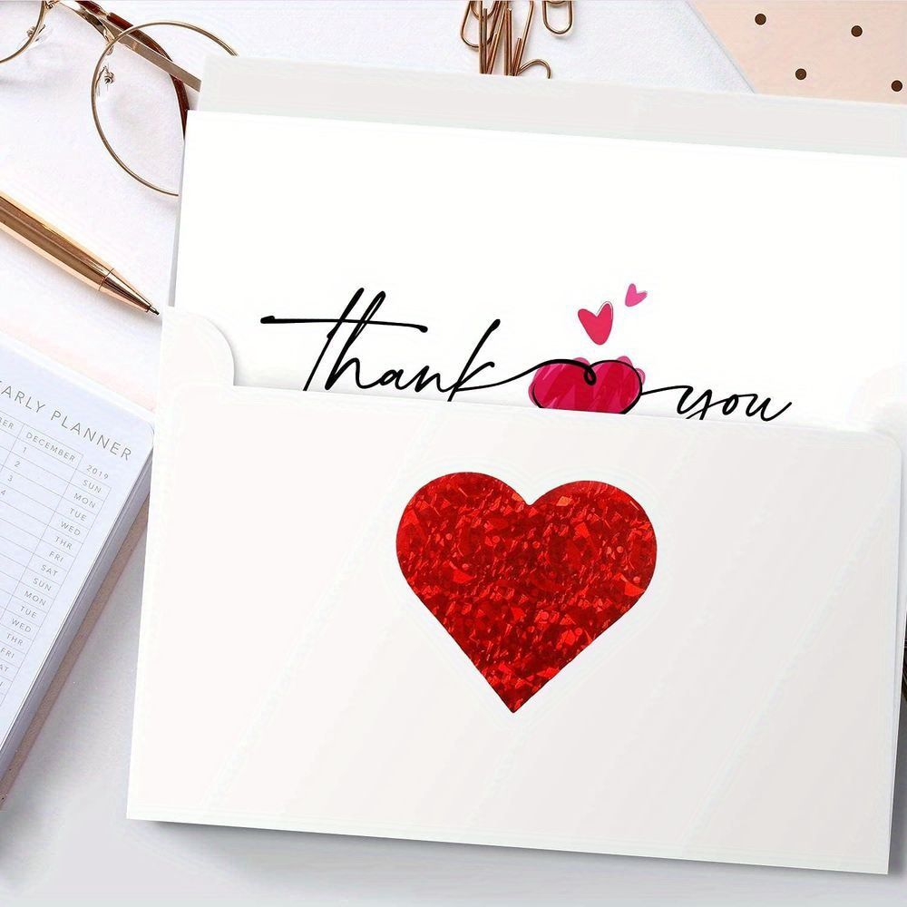 500pcs Glittery Red Heart Stickers, 1-Inch Round Adhesive Labels for Valentine's Day, Weddings, Anniversaries - Love Themed Decorative Seals, Valentines Decorations