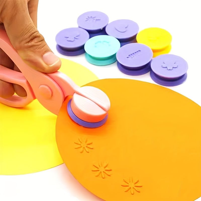 DIY Craft Embossing Tool | Pink Plastic Manual Punch with Floral & Heart Designs | Multi-Color Interchangeable Pads for Scrapbooking and Card Making | Non-Electric, Easy to Use | Ideal for Creative Pr