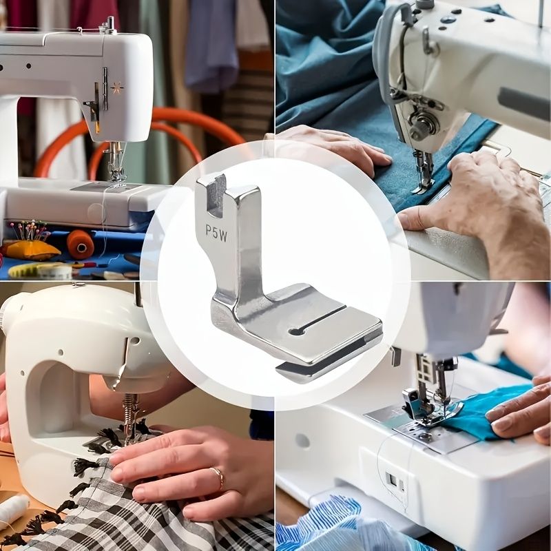 Set of 3 Sewing Machine Specialized Piping And Ruffle Presser Feet - Suitable for Double-Layer Ruffled Edging Accessories, Silver-Gray, Industrial Double-Tube Rolled Hem Presser Foot, Rolled Hem Sewin