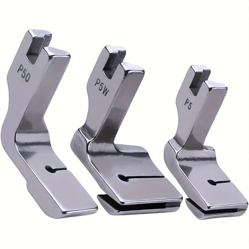 Set of 3 Sewing Machine Specialized Piping And Ruffle Presser Feet - Suitable for Double-Layer Ruffled Edging Accessories, Silver-Gray, Industrial Double-Tube Rolled Hem Presser Foot, Rolled Hem Sewin