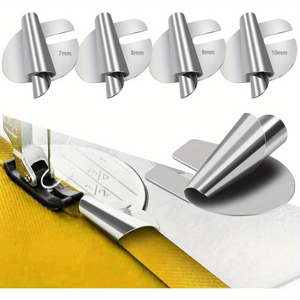 Sewing Rolled Hemmer Foot, 3/4/5/6/7/8/9/10mm Rolled Hem Presser Foot, 8 Sizes Wide Hemming Machine Rolled Hem Pressure Foot Hand Industrial Sewing Machine Sewing Accessories