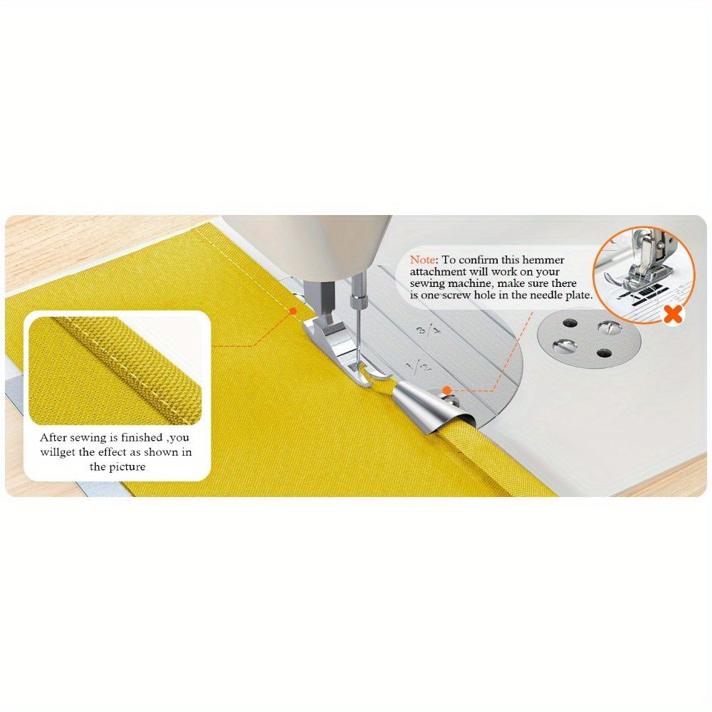 Sewing Rolled Hemmer Foot, 3/4/5/6/7/8/9/10mm Rolled Hem Presser Foot, 8 Sizes Wide Hemming Machine Rolled Hem Pressure Foot Hand Industrial Sewing Machine Sewing Accessories