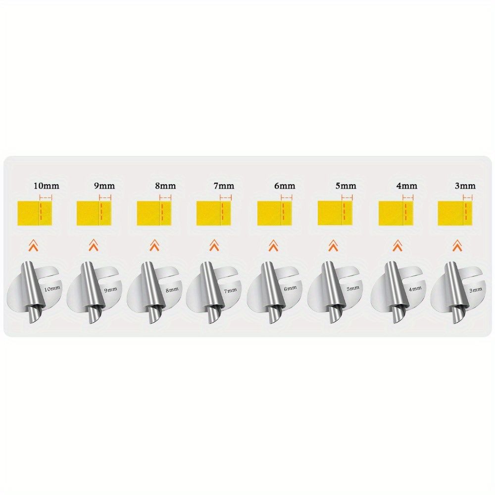 Sewing Rolled Hemmer Foot, 3/4/5/6/7/8/9/10mm Rolled Hem Presser Foot, 8 Sizes Wide Hemming Machine Rolled Hem Pressure Foot Hand Industrial Sewing Machine Sewing Accessories