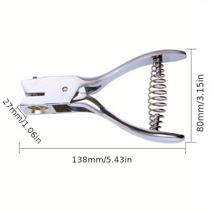 1pc Oval Shape Manual Hole Punch, Zinc Alloy Chrome Plated, Uncharged Slot Puncher for PVC Cards, Photo Badges, Tags, Scrapbooking & Office Stationery Tool