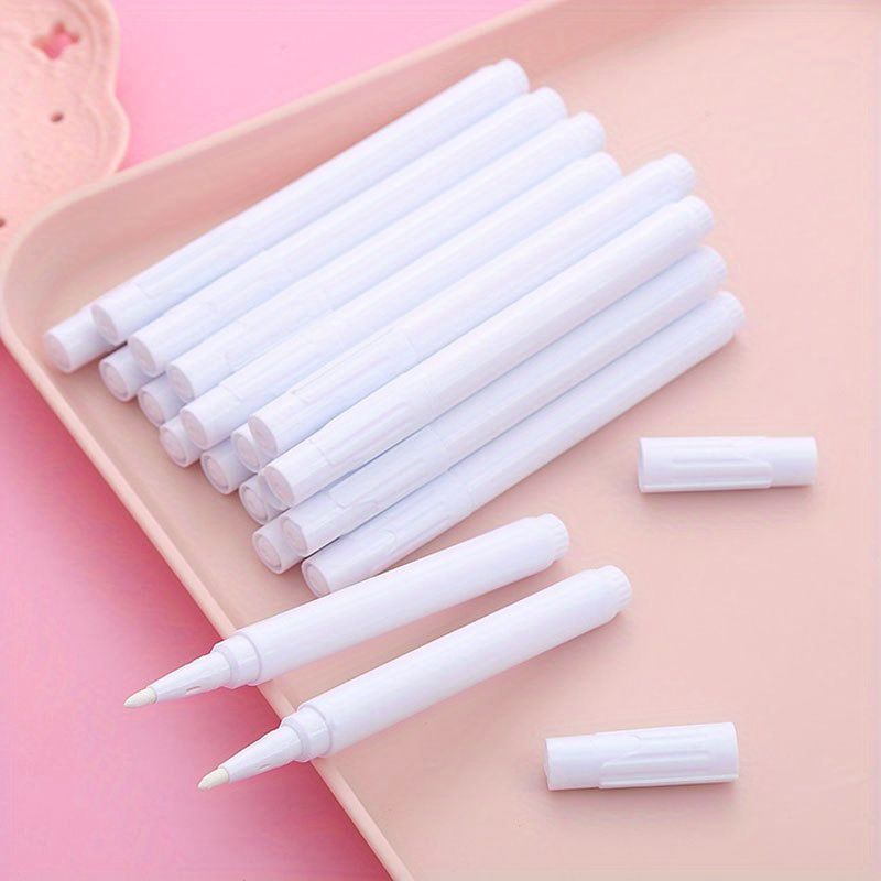 Erasable White Chalk Markers, 10-Pack Liquid Chalk Pens for Blackboards, Glass, Ceramics & Leather, Ideal for Ages 14+