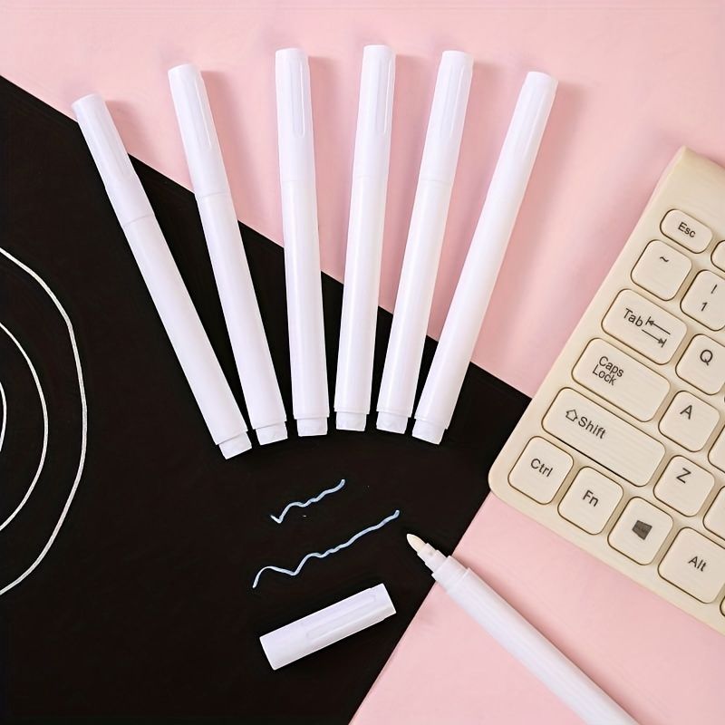 Erasable White Chalk Markers, 10-Pack Liquid Chalk Pens for Blackboards, Glass, Ceramics & Leather, Ideal for Ages 14+