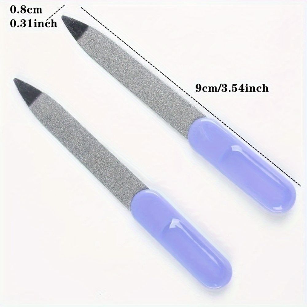10pcs  Stainless Steel Nail Files, Double-Sided Sandblasting, Unscented, Assorted Colors, Manicure Buffing Tool Set view 4