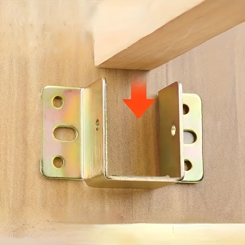Heavy-Duty Metal Bed Bracket Set with Screws - Easy Install, Strong Corner Support Hooks for Furniture