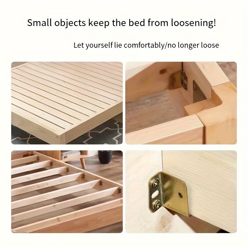 Heavy-Duty Metal Bed Bracket Set with Screws - Easy Install, Strong Corner Support Hooks for Furniture